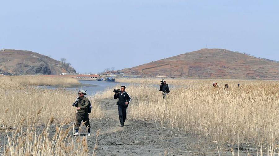 Filming in North Korea. (Photo: TVNZ)